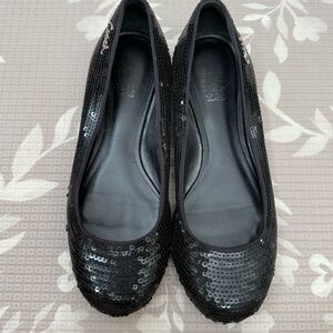 Girls Coach Black Sequin Flats SIze 4